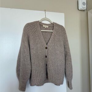 Sesame Cozy Knit Cardigan Sweater - Taupe